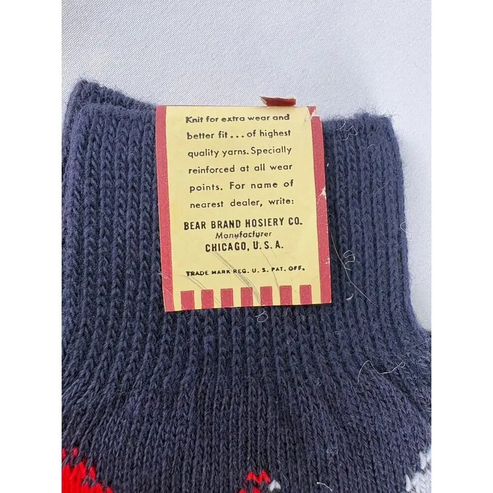 Vtg Bear Brand Hosiery Mens Socks 11.5 Travelair Style Soft Combed Cotton NOS